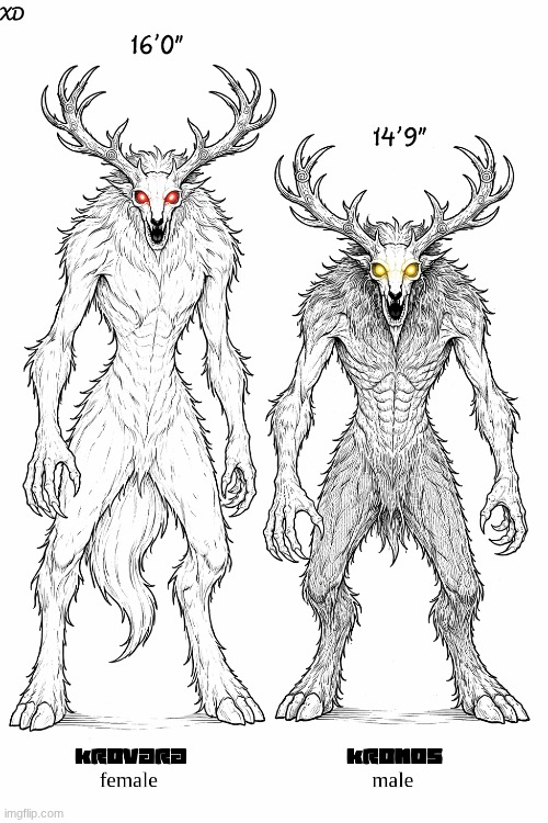 My wendigo oc'sKronos and krovara | made w/ Imgflip meme maker