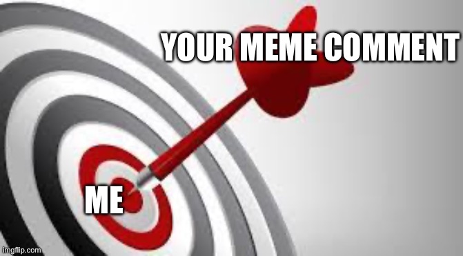 Feeling Targeted | YOUR MEME COMMENT; ME | image tagged in focus target,jbmemegeek | made w/ Imgflip meme maker
