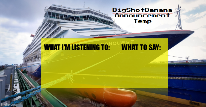High Quality BigShotBanana Annoucement Temp (March 2026) Blank Meme Template