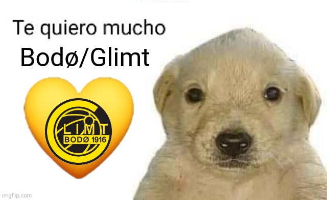 para los fans de Bodø/Glimt <3 | Bodø/Glimt | image tagged in te quiero mucho,bodo glimt,champions league,memes | made w/ Imgflip meme maker