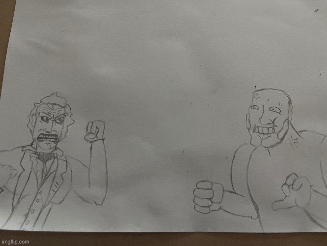 For my us history class we have to draw Andrew Jackson vs one of the court cases he was in. I chose JQA case. Had an idea…. | made w/ Imgflip meme maker