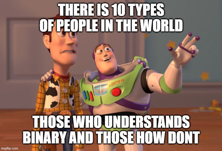 geek meme | THERE IS 10 TYPES OF PEOPLE IN THE WORLD; THOSE WHO UNDERSTANDS BINARY AND THOSE HOW DONT | image tagged in memes,x x everywhere | made w/ Imgflip meme maker