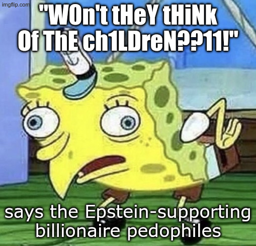 W0n't tHeY tHiNK Of ThE ch1LDreN??11!