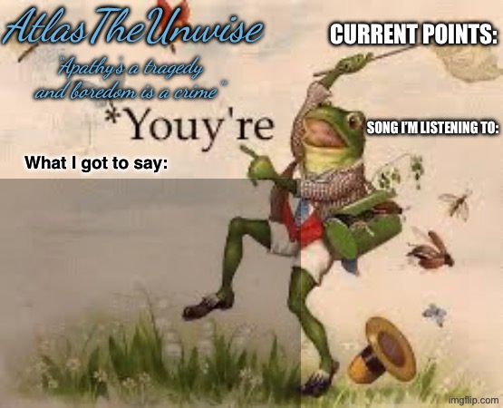 High Quality AtlasTheUnwise announcement Blank Meme Template