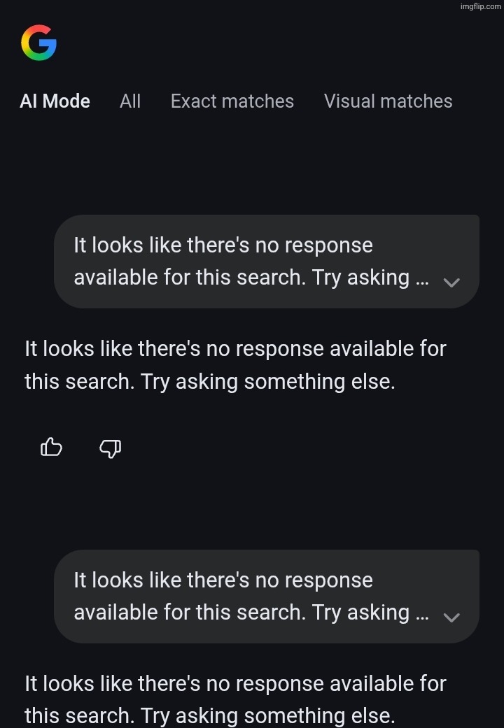 the humble google ai mode: | made w/ Imgflip meme maker