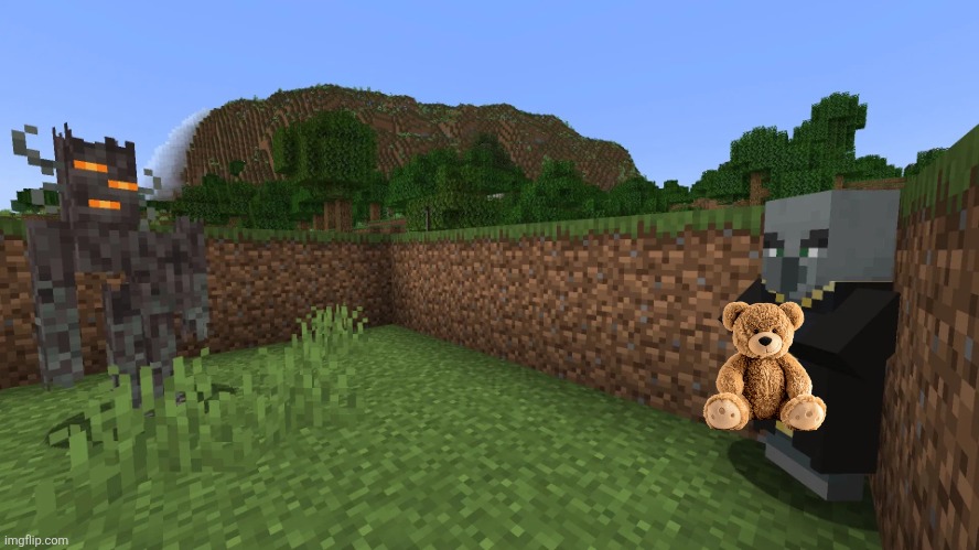 Evoker Running Away From Creaking | image tagged in evoker running away from creaking | made w/ Imgflip meme maker