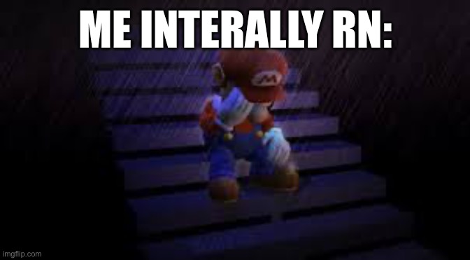 I don't care about the Topic right now..... | ME INTERALLY RN: | image tagged in sad mario | made w/ Imgflip meme maker