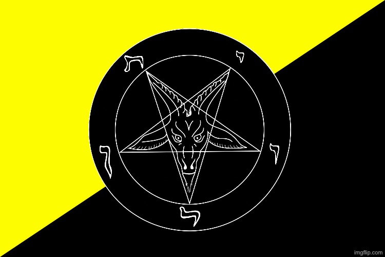 Taking a break from anti communism for a short time. Anarcho capitalism is satanic. | image tagged in ancap flag,capitalism,anarcho capitalism,satanic | made w/ Imgflip meme maker