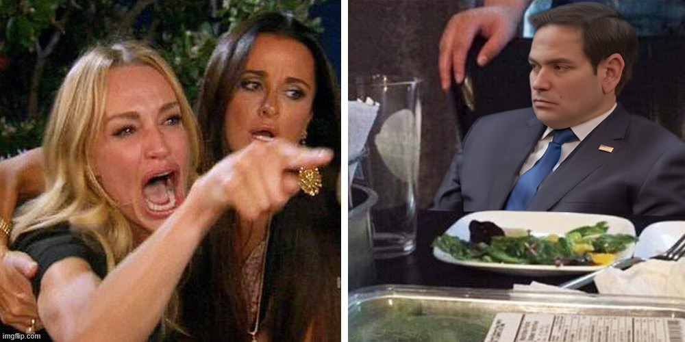 Lady vs Marco | image tagged in funny,politics,marco rubio | made w/ Imgflip meme maker