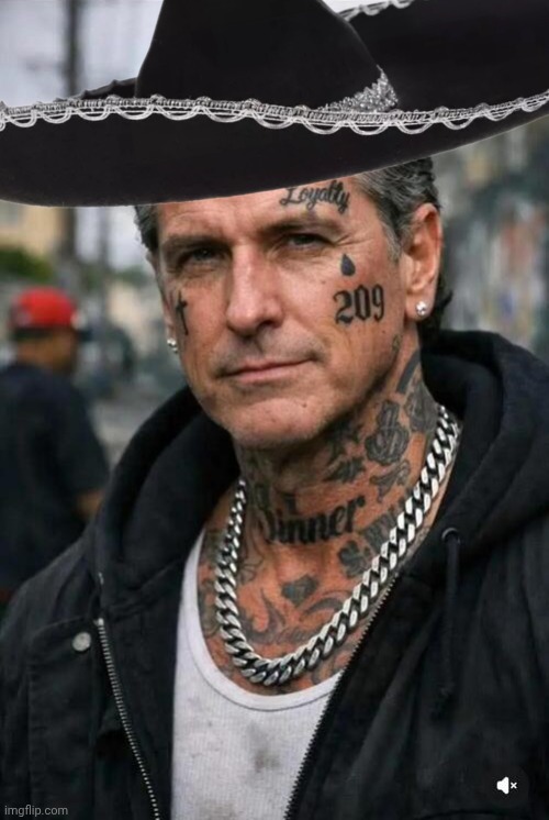 Greasy Gavin Newsom gangsta Blank Meme Template