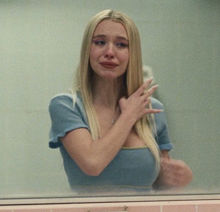 Girl crying in mirror Blank Meme Template
