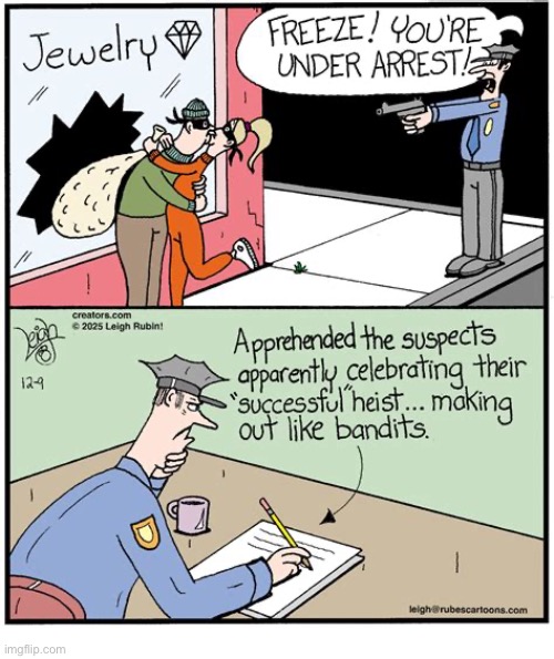 Rubes | image tagged in comics,rubes,thieves,cop,jewelry store,making out like bandits | made w/ Imgflip meme maker