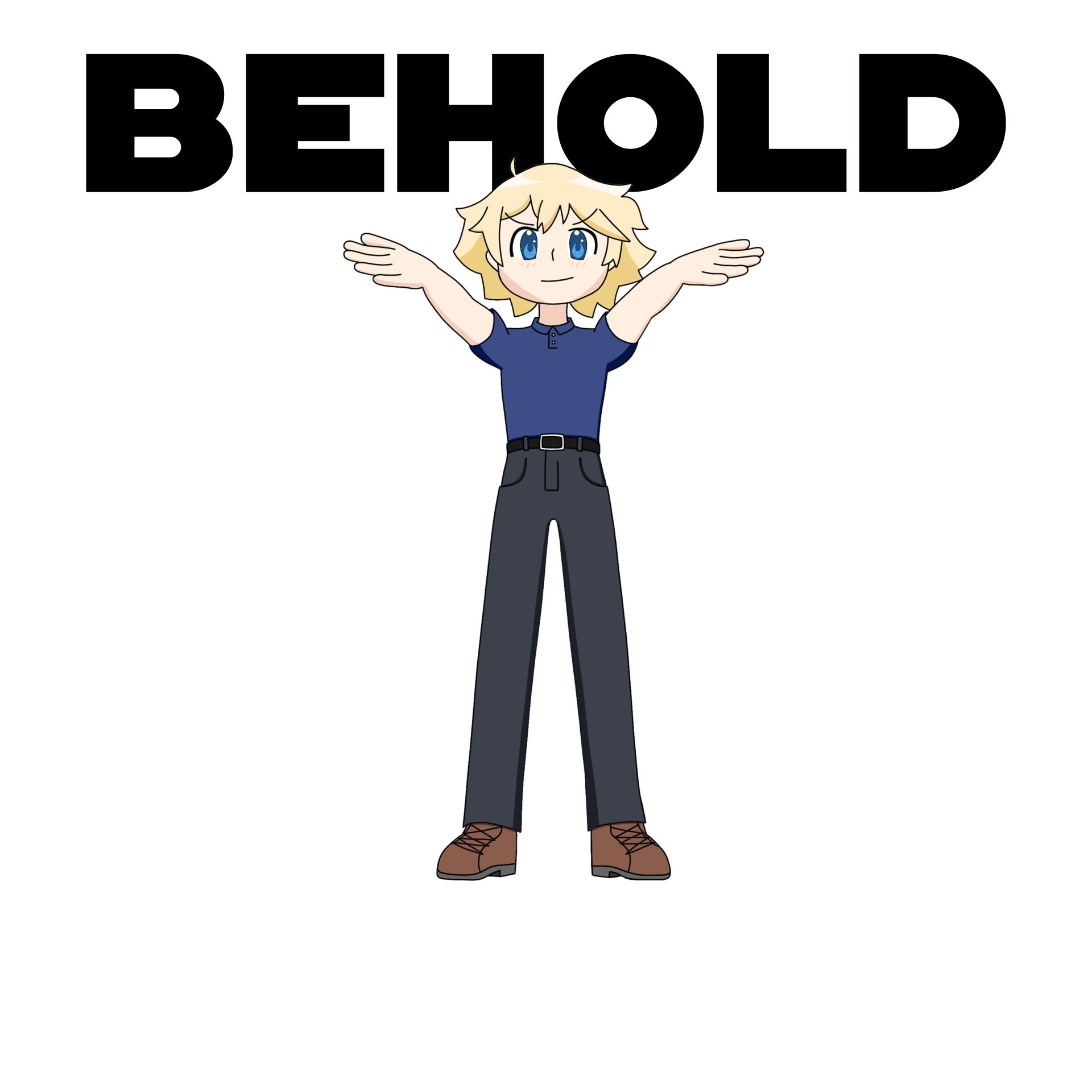 FloppyFish - Behold Blank Meme Template