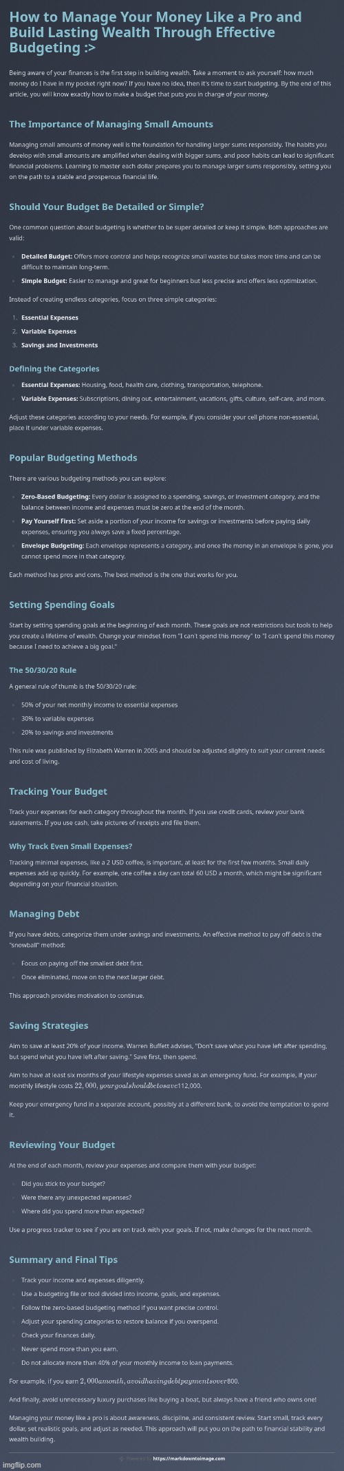 Manage Your Money Like A Pro :> | image tagged in simothefinlandized,money,management,infographic,tutorial | made w/ Imgflip meme maker