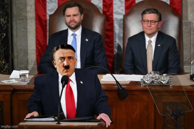 Heil Trump SOTU manifesto | image tagged in heil trump sotu manifesto,fascist facade,orwell's worst nightmare come to lifw,shifty eyed criminal,adolf trump | made w/ Imgflip meme maker