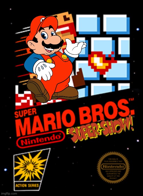 Super Mario Bros. Super Show! Edition. (1985) | image tagged in super mario bros boxart,nintendo,cartoons,video games | made w/ Imgflip meme maker