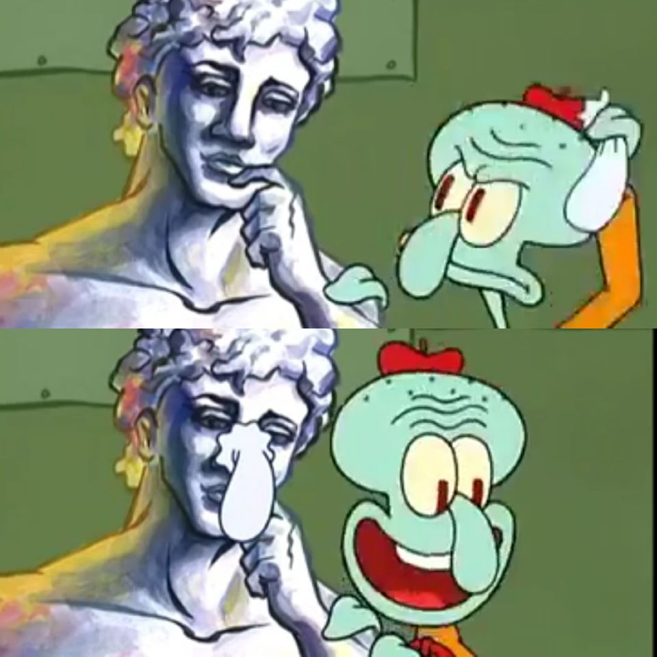 Squidward Nose Art Blank Meme Template