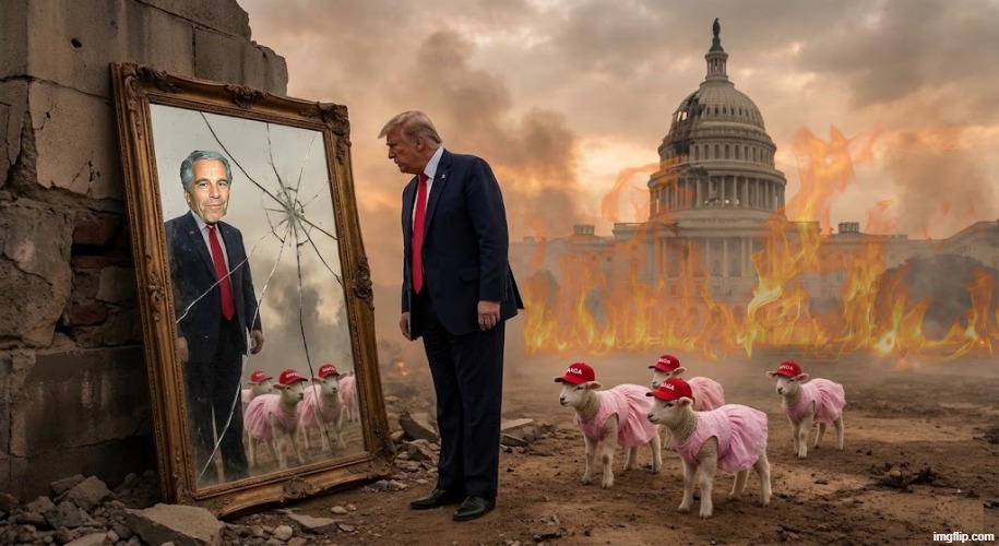 THE MAGA MIRROR | image tagged in trump,maga,make america great again,jeffrey epstein,epstein,mirror | made w/ Imgflip meme maker