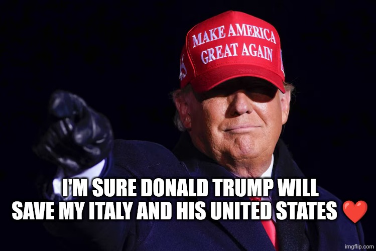 Go president Donald Trump ❤️ | I'M SURE DONALD TRUMP WILL SAVE MY ITALY AND HIS UNITED STATES ❤️ | image tagged in donald trump | made w/ Imgflip meme maker