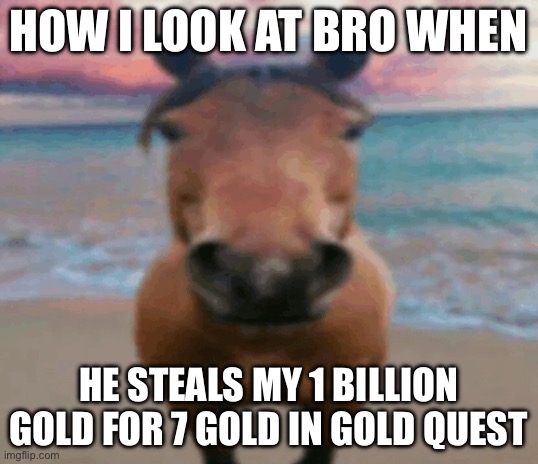 This happen to anyone? | HOW I LOOK AT BRO WHEN; HE STEALS MY 1 BILLION GOLD FOR 7 GOLD IN GOLD QUEST | image tagged in blooket | made w/ Imgflip meme maker