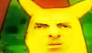 Human face Pikachu Blank Meme Template