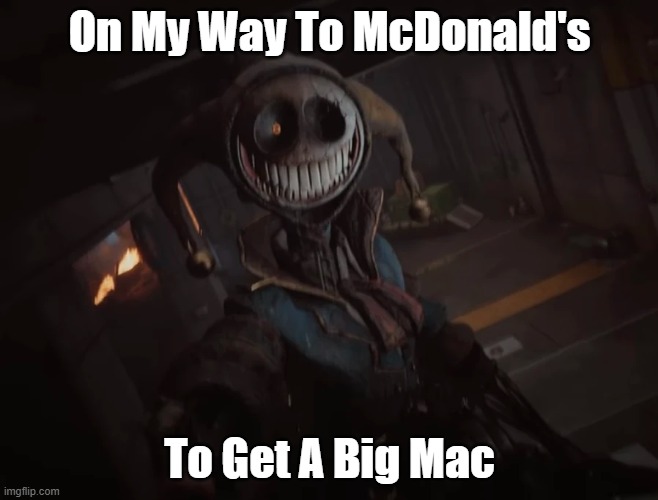 The Prototype Is Going To Mickey D's | On My Way To McDonald's; To Get A Big Mac | image tagged in poppy playtime | made w/ Imgflip meme maker
