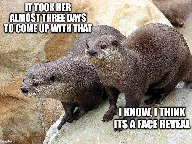 IT TOOK HER ALMOST THREE DAYS TO COME UP WITH THAT I KNOW, I THINK ITS A FACE REVEAL | made w/ Imgflip meme maker