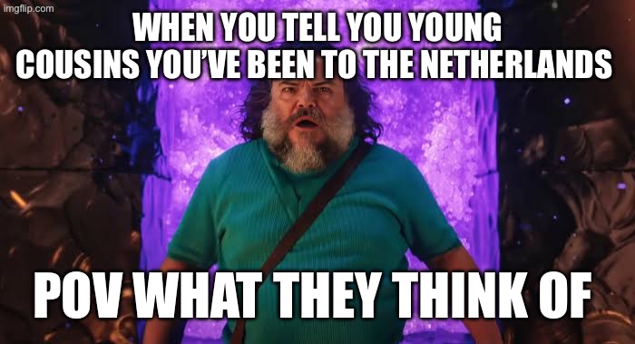 Netherlands = The nether | WHEN YOU TELL YOU YOUNG COUSINS YOU’VE BEEN TO THE NETHERLANDS; POV WHAT THEY THINK OF | image tagged in steve in the nether | made w/ Imgflip meme maker