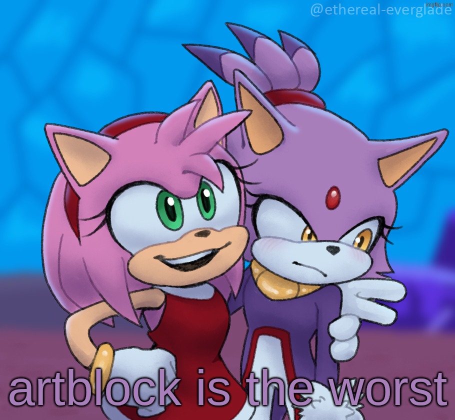 yuri central | artblock is the worst | image tagged in yuri central | made w/ Imgflip meme maker