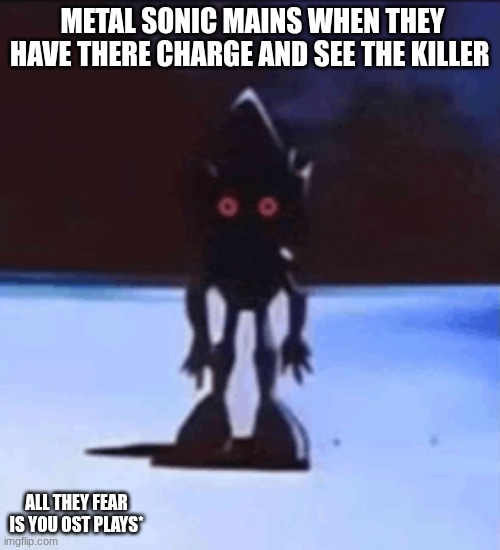 METAL SONIC MAINS WHEN THEY HAVE THERE CHARGE AND SEE THE KILLER; ALL THEY FEAR IS YOU OST PLAYS* | made w/ Imgflip meme maker