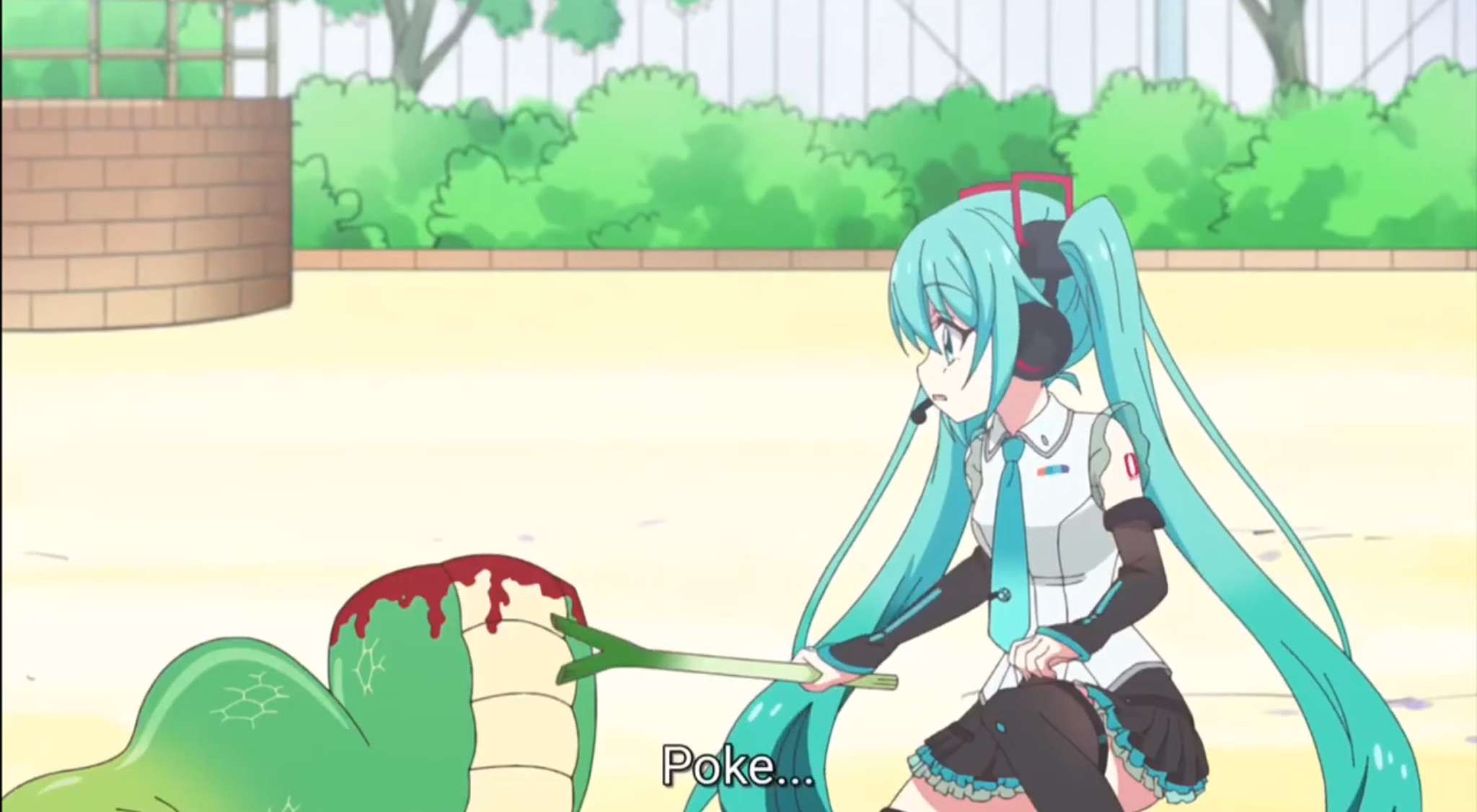 Mike poking dead body with green onion Blank Meme Template