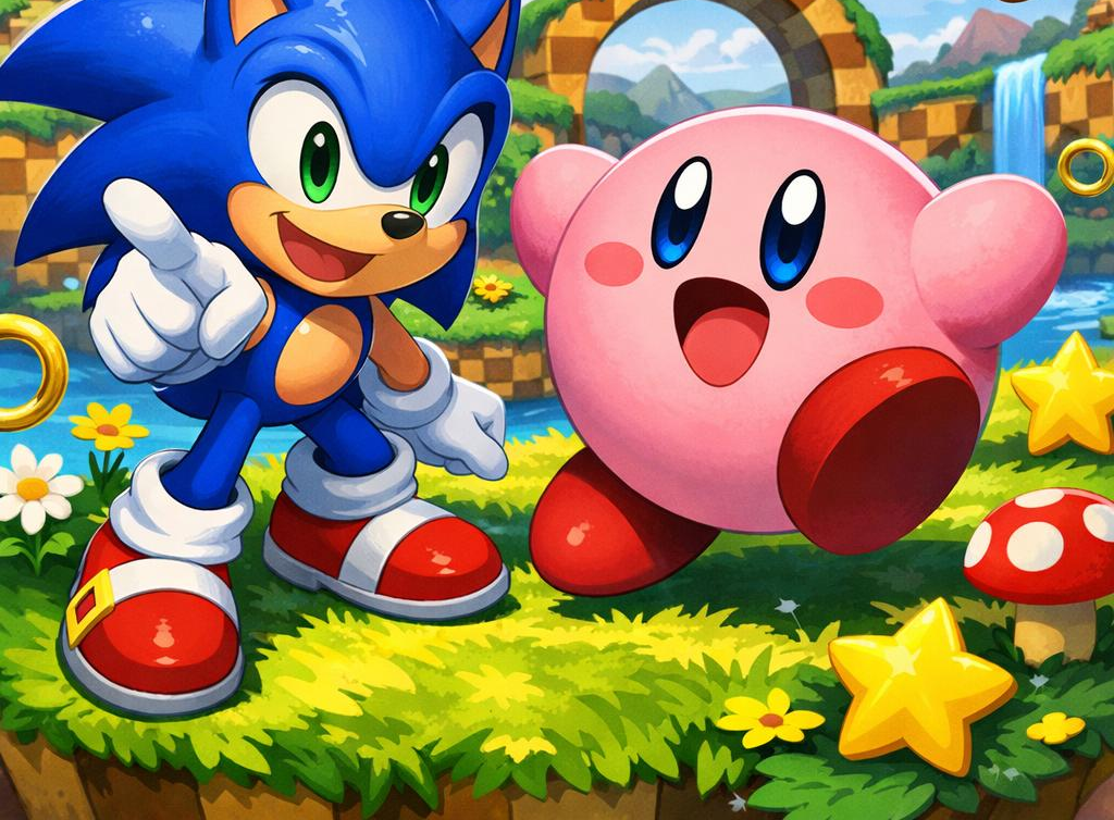 sonic & Kirby Blank Meme Template
