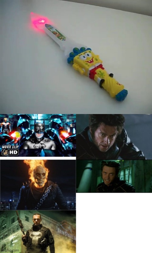 SpongeBob SquarePants Laser Sword Knock Off Toys Blank Meme Template