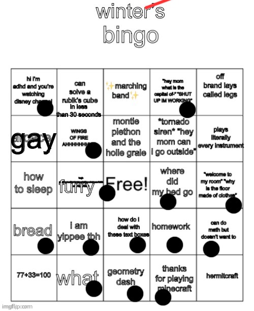 winter bingo (updated) | image tagged in winter bingo updated | made w/ Imgflip meme maker