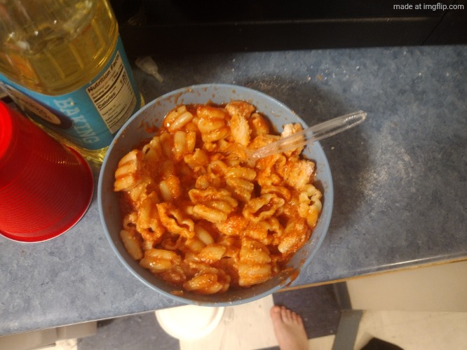 some vegan spaghetti I made (beef is expensive where I live) | made w/ Imgflip meme maker