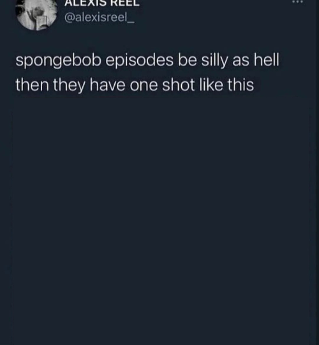 spongebob episodes be silly as hell then they have one shot Blank Meme Template