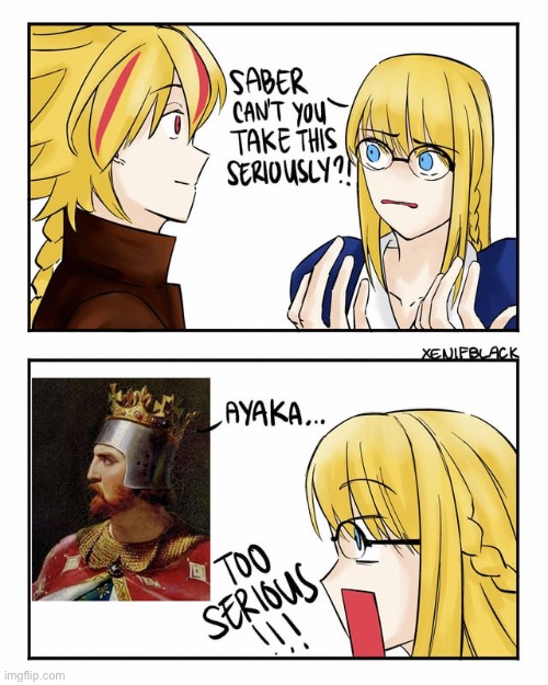 image tagged in fate/strange fake,ayaka,lionheart | made w/ Imgflip meme maker