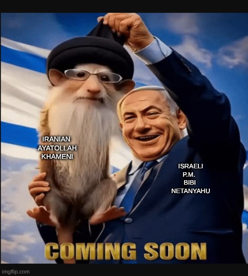 Free Iran! | IRANIAN 
AYATOLLAH
 KHAMENI; ISRAELI 
P.M.  
BIBI 
NETANYAHU | image tagged in ayatollakhameni,iran,benjaminnetanyahu | made w/ Imgflip meme maker