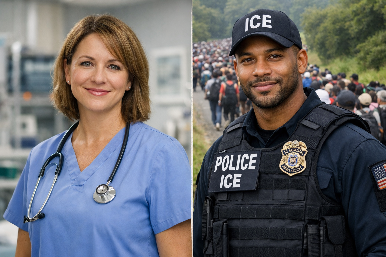 Nurse versus ICE Blank Meme Template