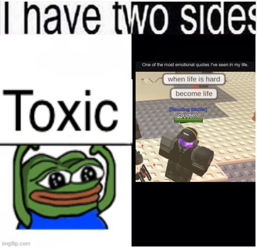 true | image tagged in i have two sides | made w/ Imgflip meme maker