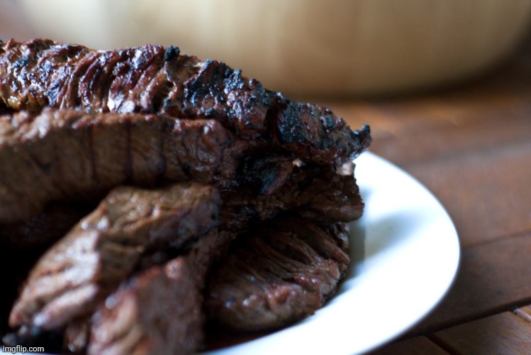 Well Done Steak on Plate | image tagged in well done steak on plate | made w/ Imgflip meme maker