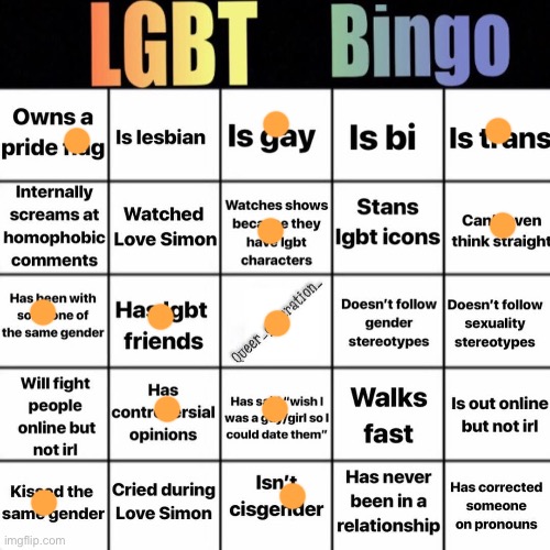 goddam! i js put that im gay bc being bi is stupid | image tagged in lgbtq bingo | made w/ Imgflip meme maker