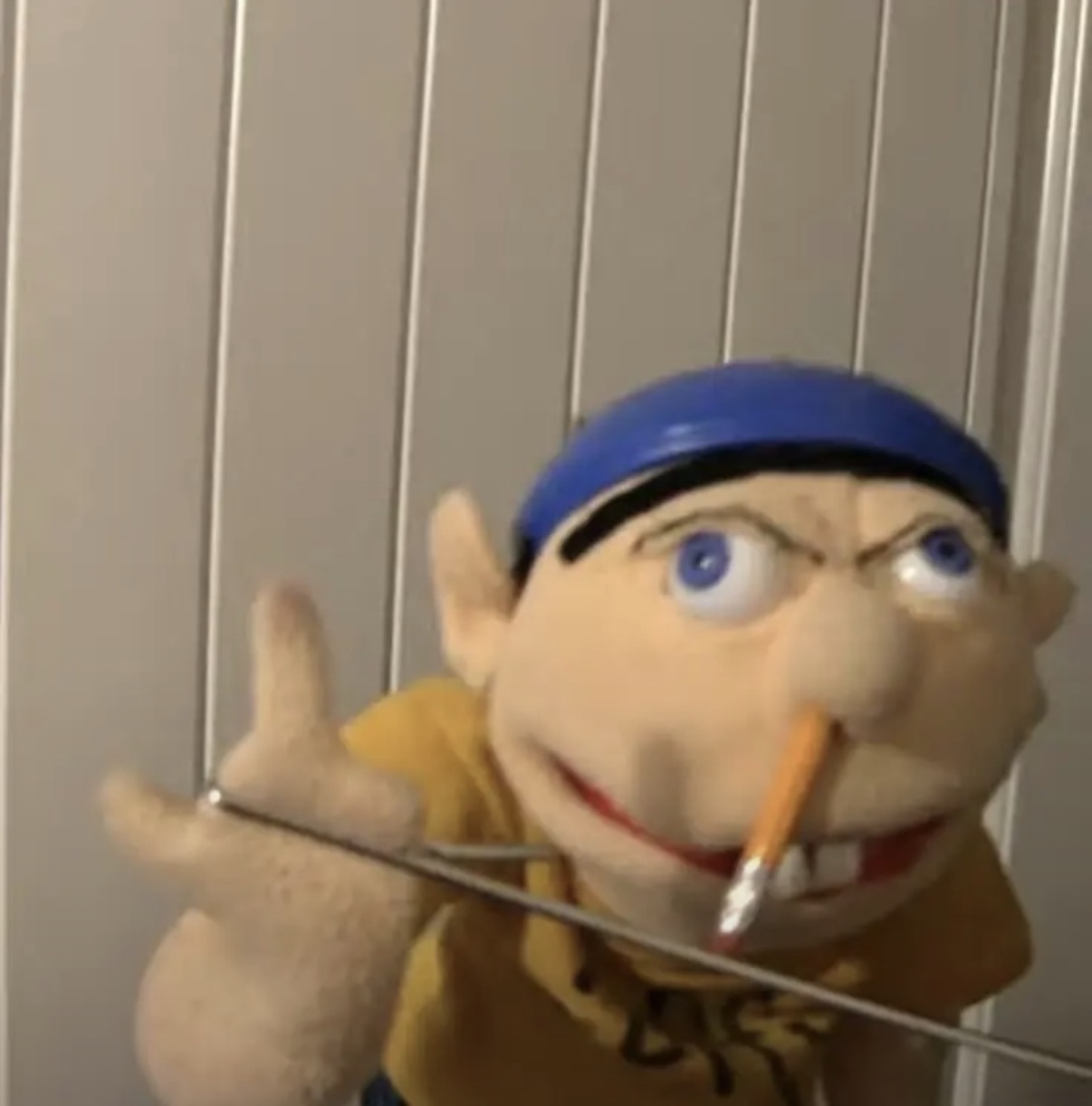 Jeffy flipping you off Blank Meme Template