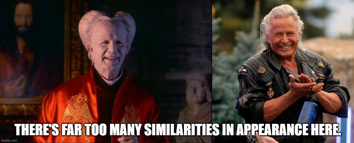 Drucula and the Fashion industry people have far too much in common. | THERE'S FAR TOO MANY SIMILARITIES IN APPEARANCE HERE. | image tagged in peter nygard | made w/ Imgflip meme maker