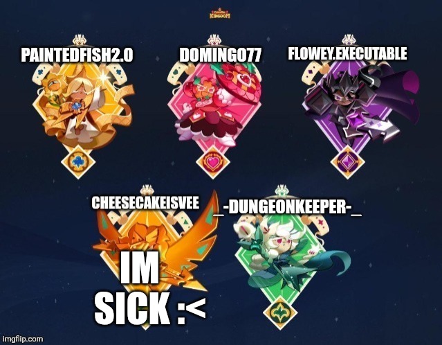 *excessive coughing* | IM    SICK :< | image tagged in p fish domingo flowey executable ccisvee and dungeonkeeper temp | made w/ Imgflip meme maker