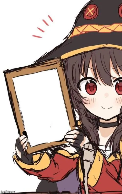 Megumin paperclip Blank Meme Template