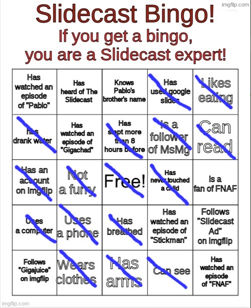what the hell is a "sidecast" | image tagged in slidecast bingo | made w/ Imgflip meme maker