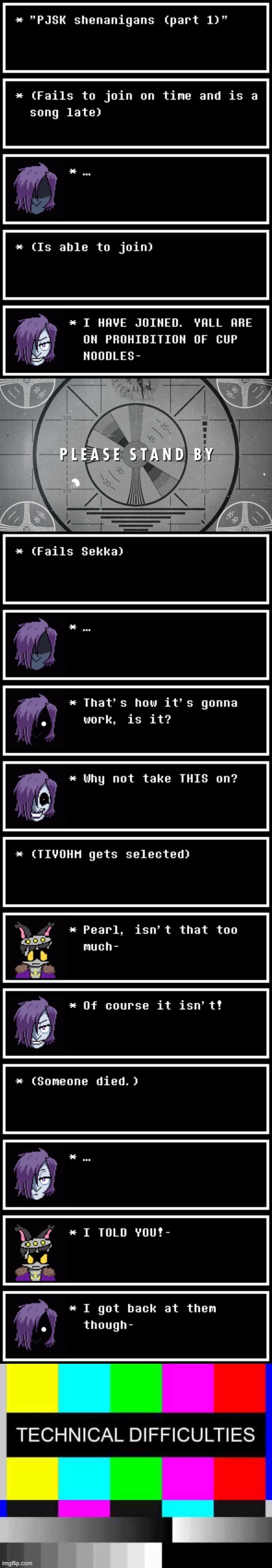 Fun fact: SD-GL, my newest MD x UT character, is my PJSK (Project Sekai or Colorful Stage) mascot. | made w/ Imgflip meme maker