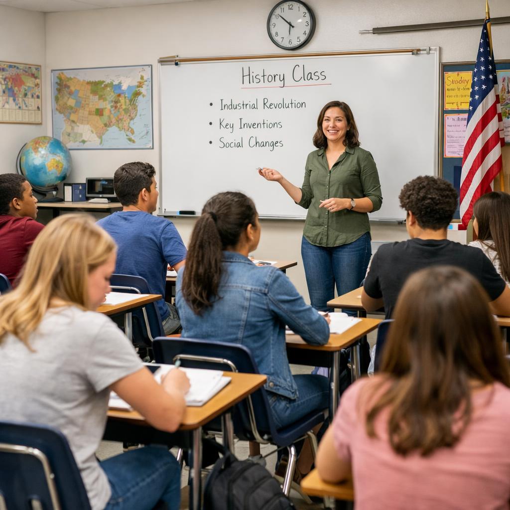 classroom with highschoolers Blank Meme Template