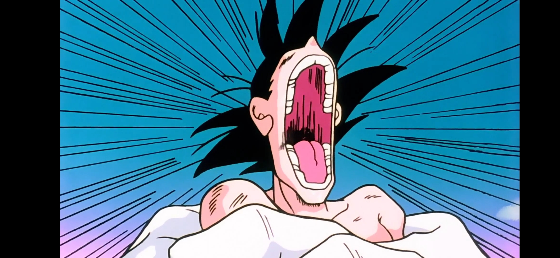 Goku scraming Blank Meme Template